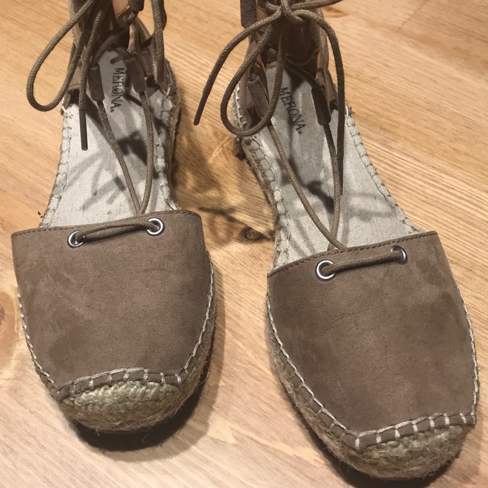 Tan Lace-up Espadrilles